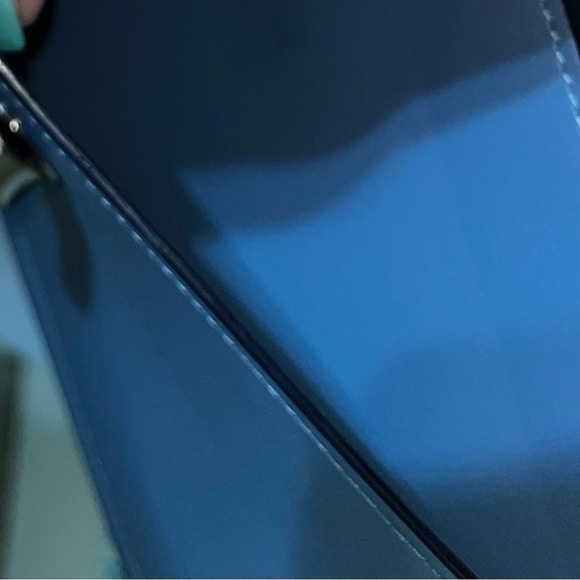 Coach Women’s Leather Parker Chain Flap Shoulder Bag, Blue - Picture 5 of 15